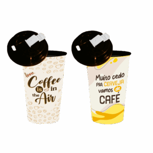 Copo Decorado Café C/ Tpa 400ml