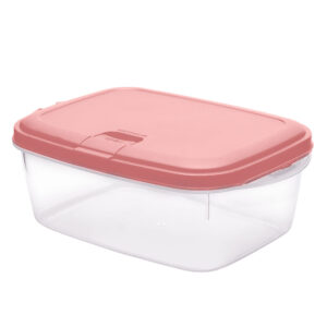 Potes Microwave Transparente C/ Tpa Rosa Candy 1L